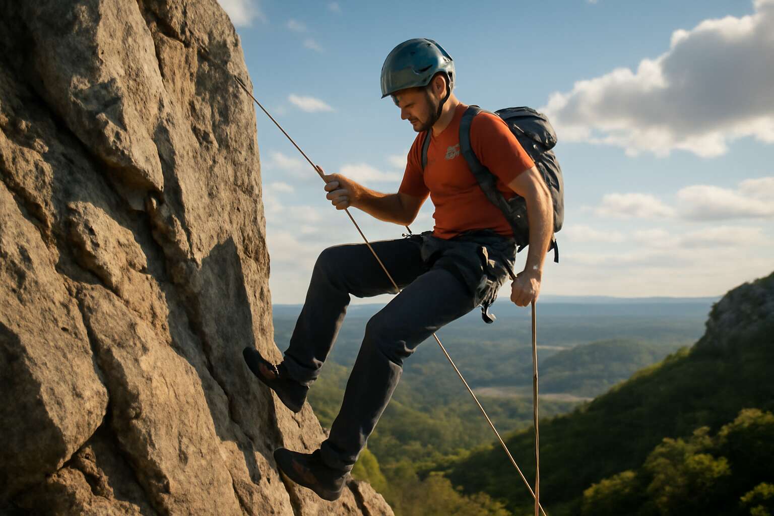 how to abseil with just a rope
