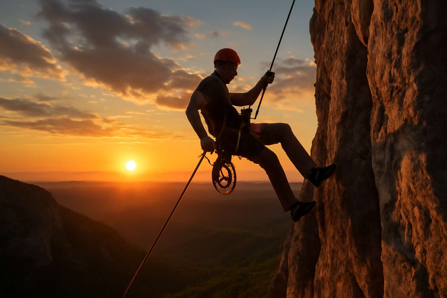 abseil climbing
