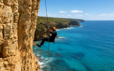 Experience the thrill of abseiling victoria on dramatic coastal cliffs.