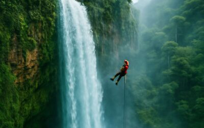 Experience adrenaline with abseiling sipi falls: a misty cliff adventure.