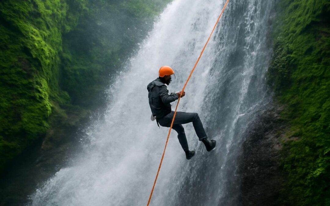 Experience rappelling waterfall like never before: a high-adrenaline canyon descent.