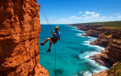 Thrill seekers unite: abseil kalbarri along dramatic coastal cliffs.