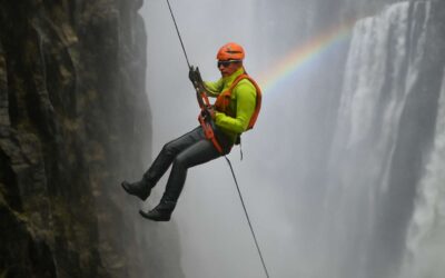 Daredevil abseiling victoria falls: a heart-pounding plunge into cascading mist.